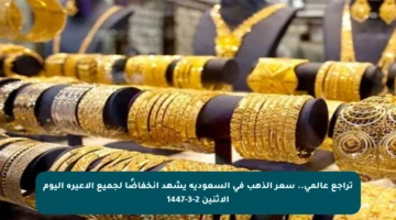 تراجع عالمي.. سعر الذهب في السعودية يشهد انخفاضًا لجميع الأعيرة اليوم الاثنين 2-3-1447